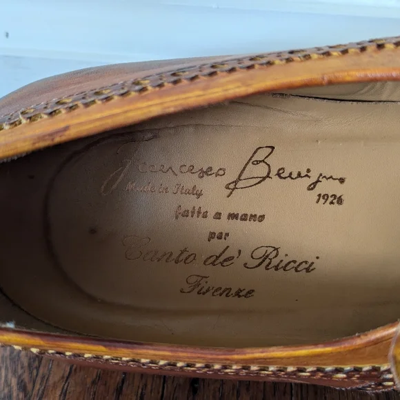Mens Francesco Benigno made in Italy Tan Monk Shoes Size 10 display picture 2